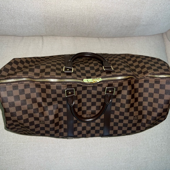 LIKE NEW Louis Vuitton ♡ Keepall Bandoulière 55 Damier Ebene Duffle - Picture 6 of 16